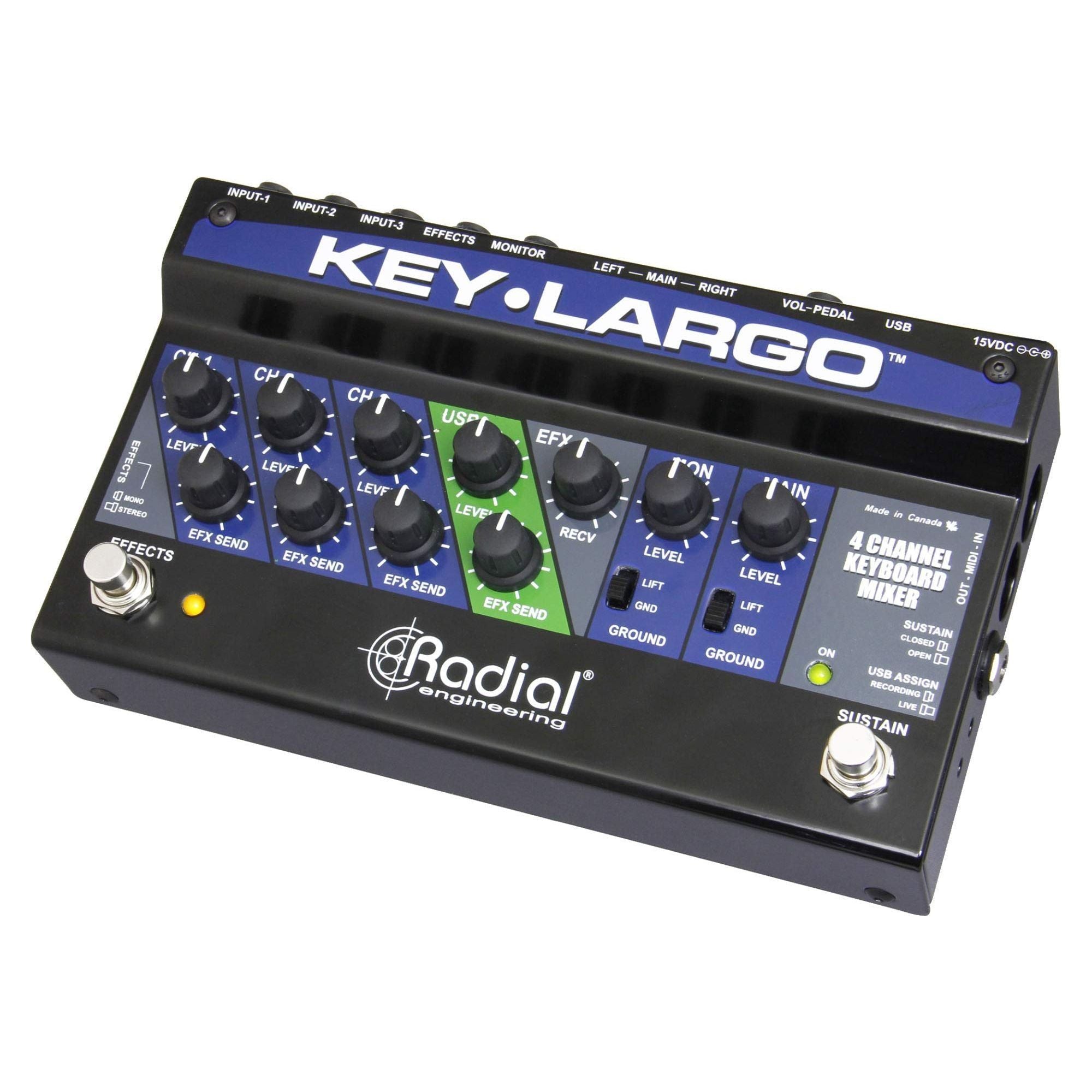 Radial Key Largo Keyboard Mixer with Balanced DI Outs