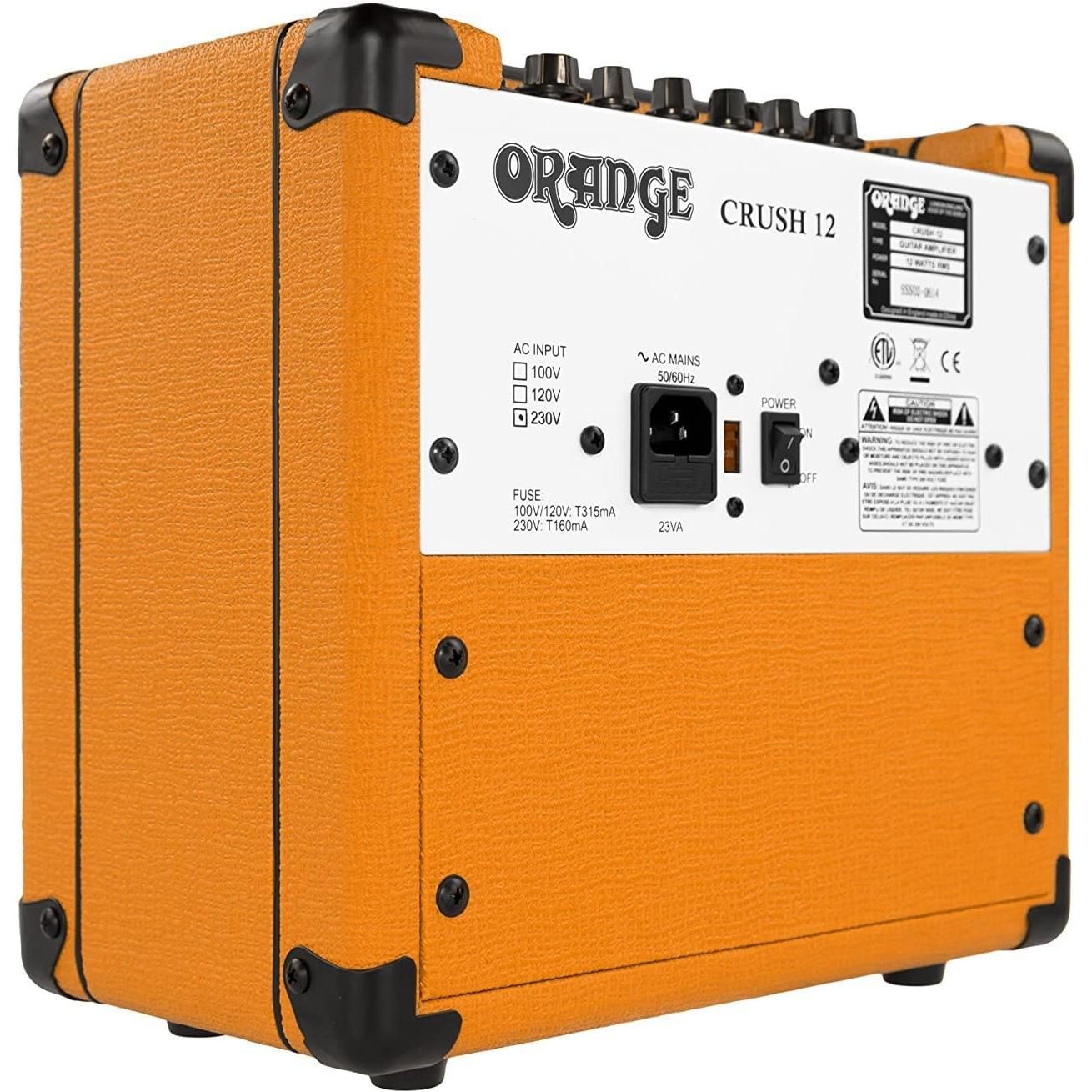 Orange Amps Crush 12-12W 1x6 Guitar Combo Amp Bundle w/Pig Hog 10' Orange Cream 2.0 Instrument Cable, Power Supply AC Adapter, 12x Picks & Polishing Cloth