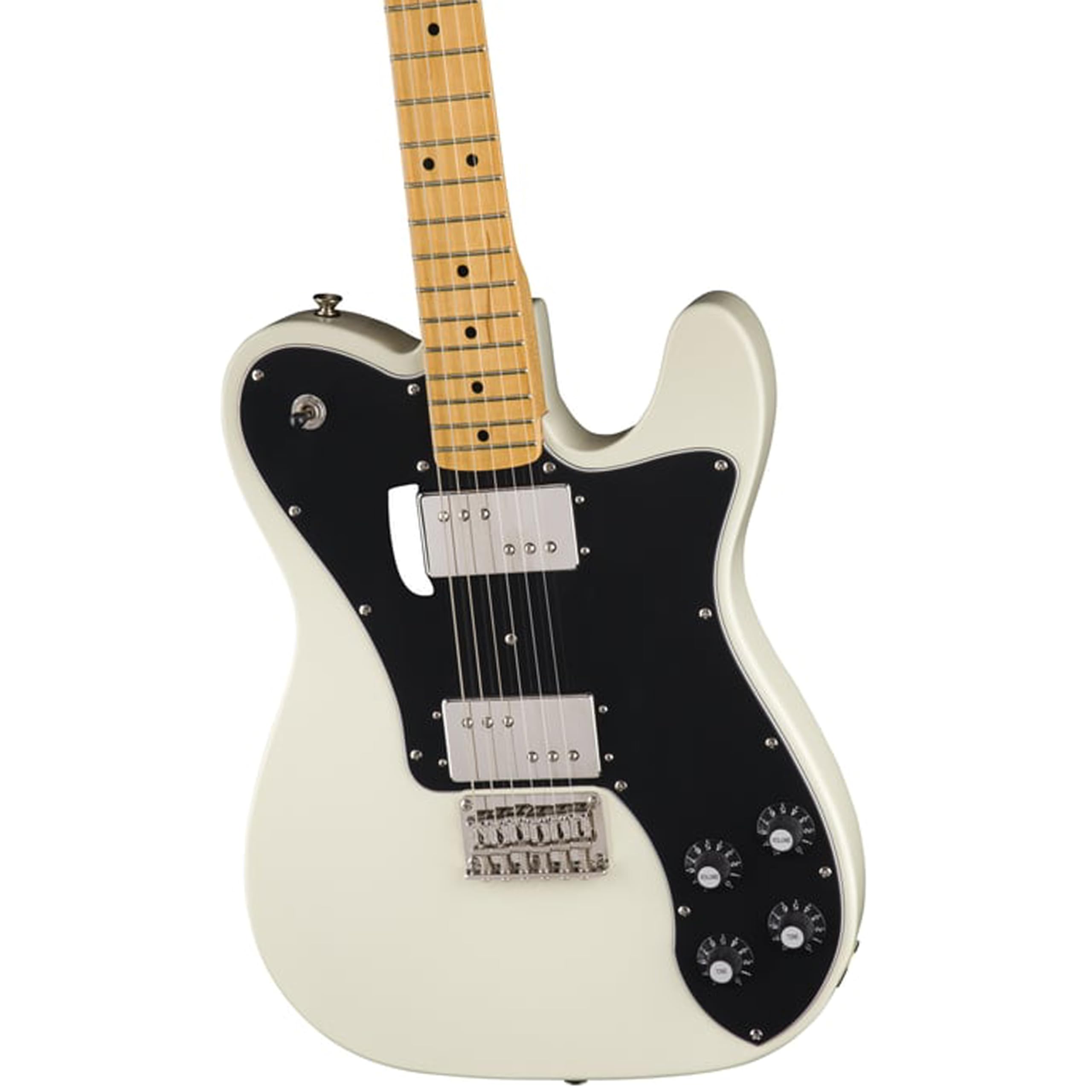 Squier Classic Vibe '70s Telecaster® Deluxe, Maple Fingerboard, Olympic White - 0374060505 Bundle w/ 12-Pack Guitar Pick and Liquid Audio Polishing Cloth