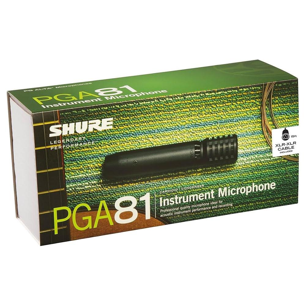 Shure PGA81 Condenser Microphone - with Cardioid Pick-up Pattern, Condenser Instrument Microphone, No Cable (PGA81-LC)