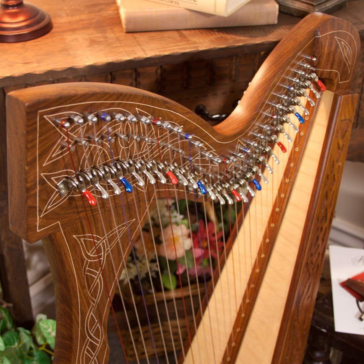 Roosebeck Minstrel Harp 29-String w/Full Chelby Levers - Knotwork