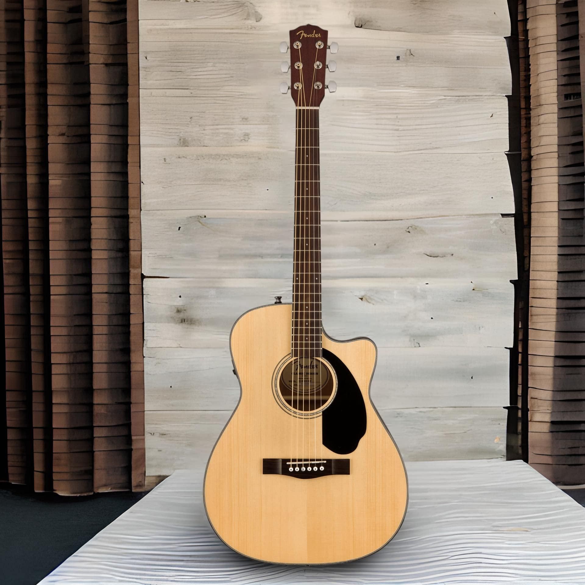 Fender CC-60SCE Concert Cutaway Acoustic Guitar, with 2-Year Warranty, Natural