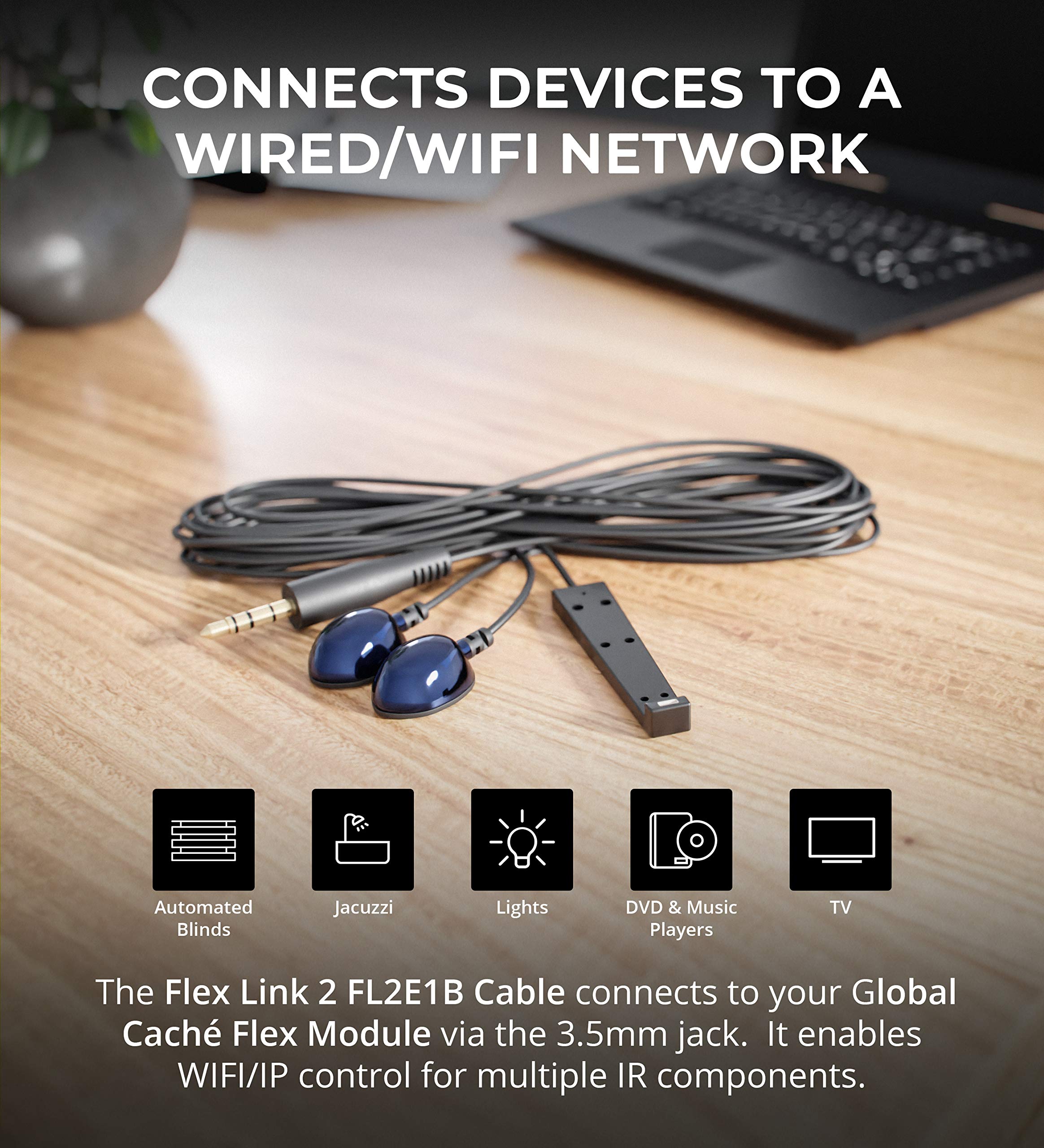 Global Cache Flex Link 2 Emitter and 1 Blaster Cable (FLC-2E1B)