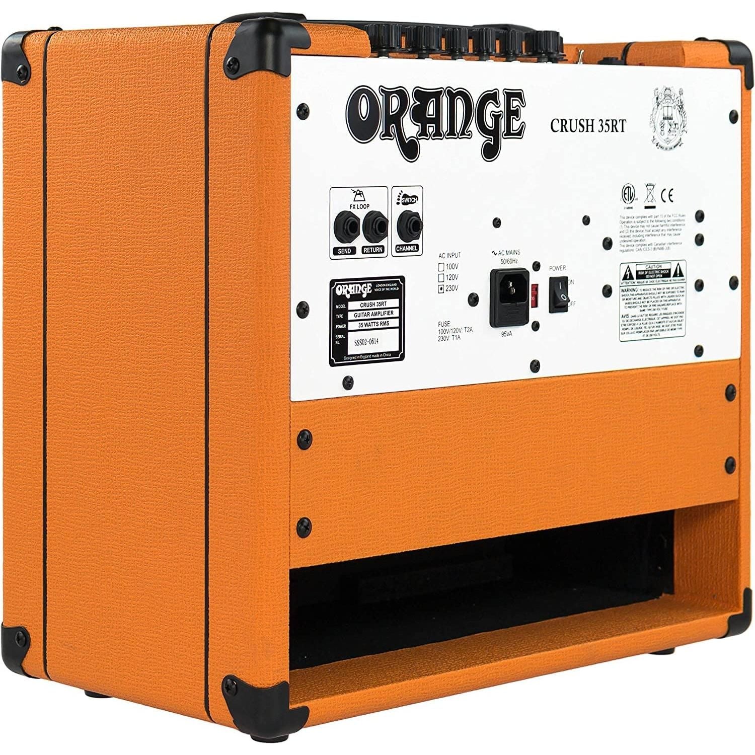 Orange Crush 35RT Guitar Combo Amplifier Bundle with Pig Hog 10ft Orange Woven Instrument Cable and Liquid Audio Polishing Cloth