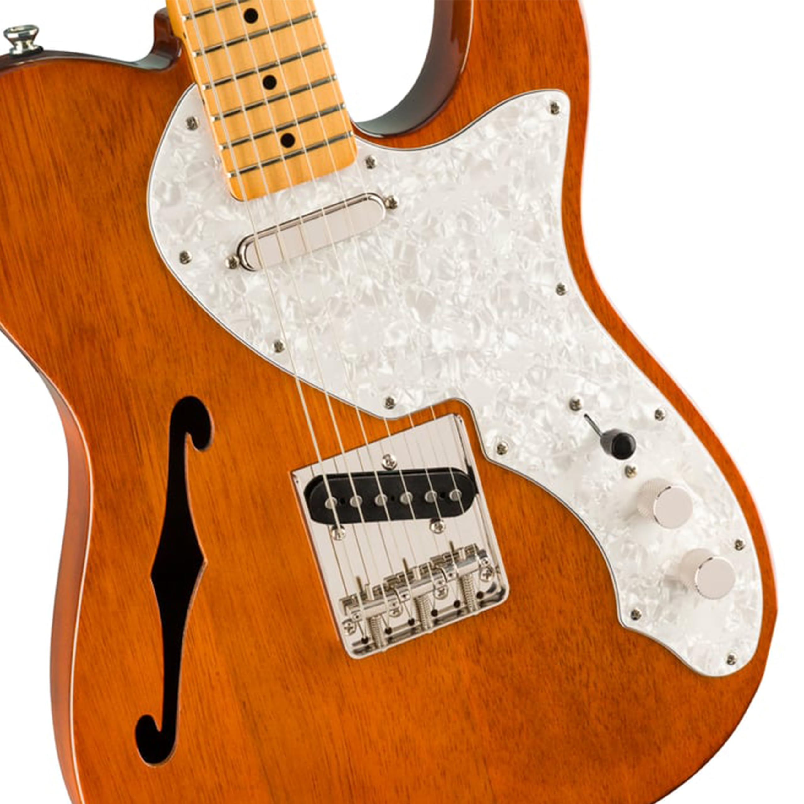 Squier Classic Vibe '60s Telecaster Thinline®, Maple Fingerboard, Natural - 0374067521 Bundle w/ 12-Pack Guitar Pick and Liquid Audio Polishing Cloth