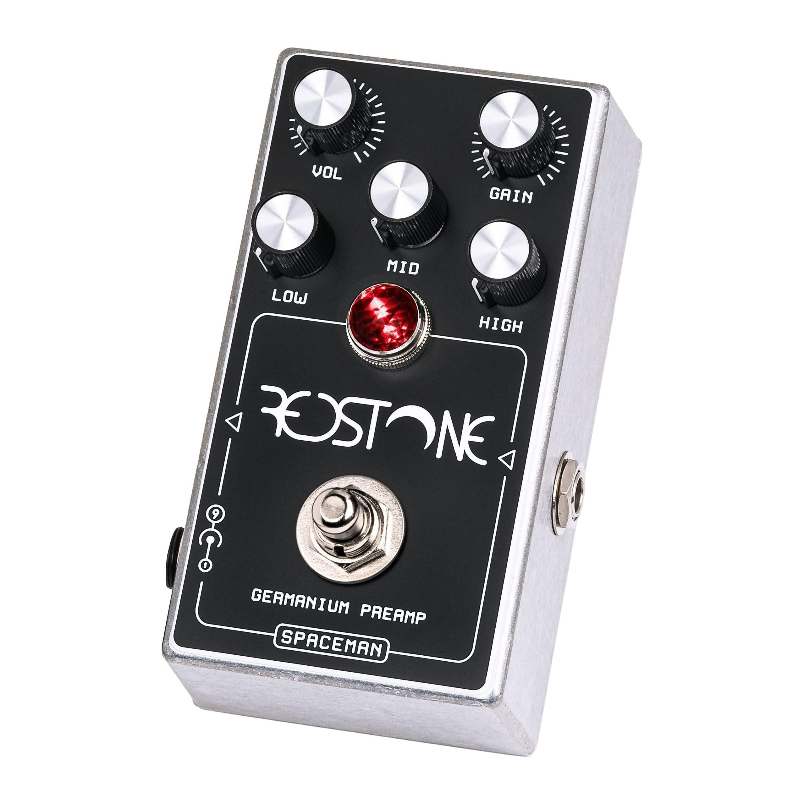 Spaceman Redstone: Germanium Preamp Guitar Effects Pedal - Silver Standard Edition with Volume, Gain and 3-Band Tone Stack Controls