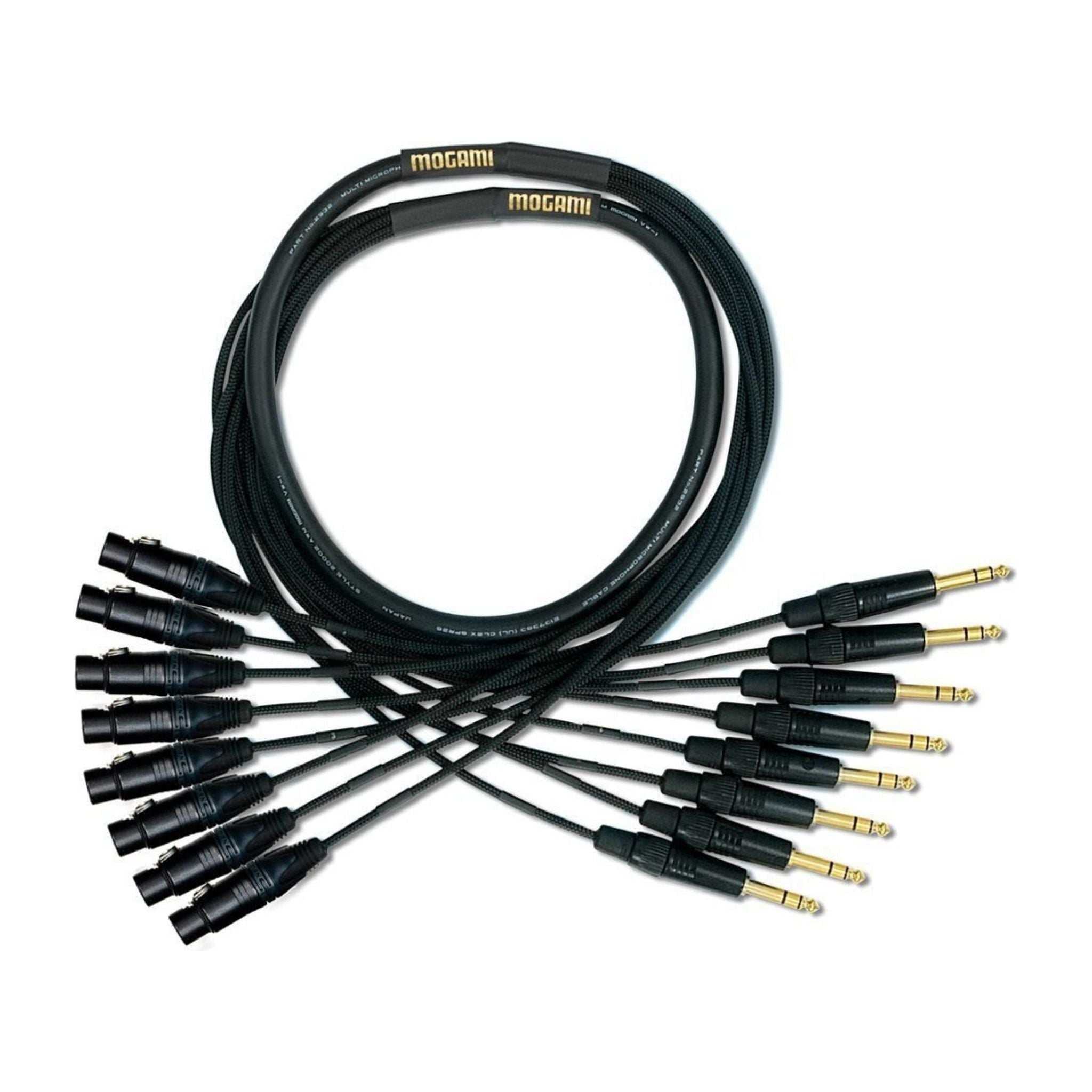 Mogami Gold 8 Channel Analog Snake Cable, 8x 1/4" TRS Male to 8x XLR Female - 5'