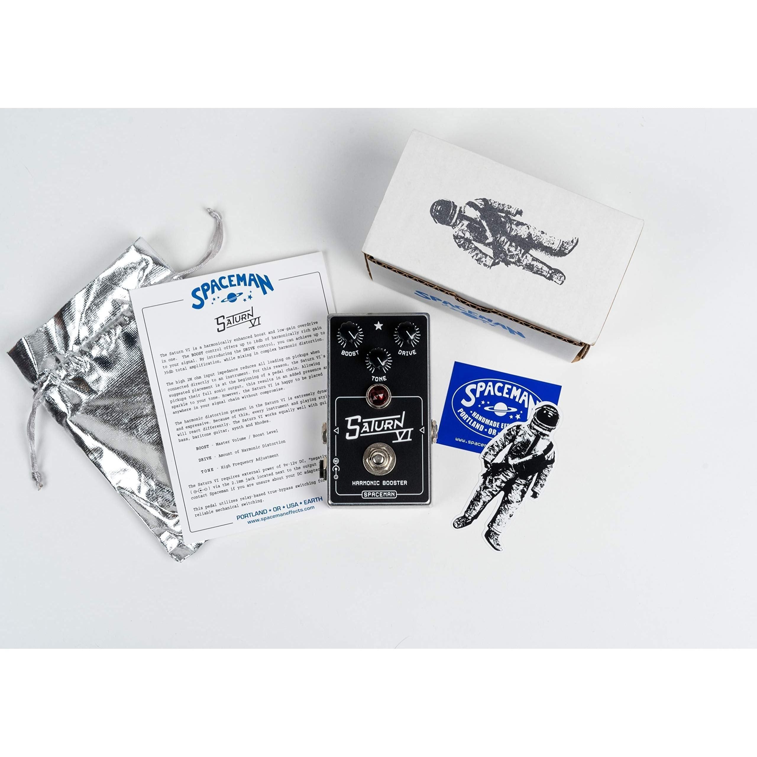 Spaceman Saturn VI: Harmonic Booster Guitar Effects Pedal - Standard Edition with Boost, Tone and Drive Controls