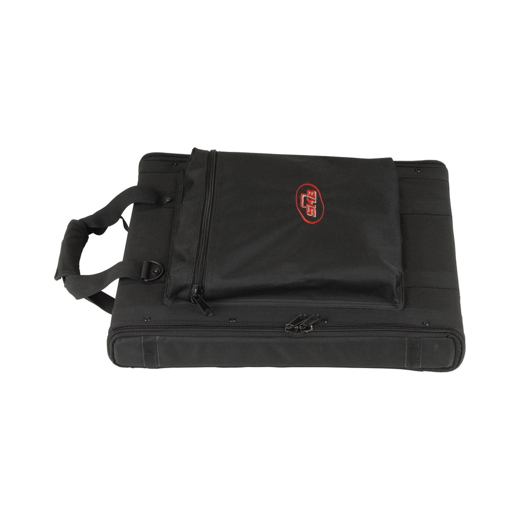 SKB Cases 1U Series Soft Rack Case with Steel Rails, Heavy Duty Zippers, Outer Pocket, and Shoulder Straps, For Wireless Microphone Systems and Pre-Amps