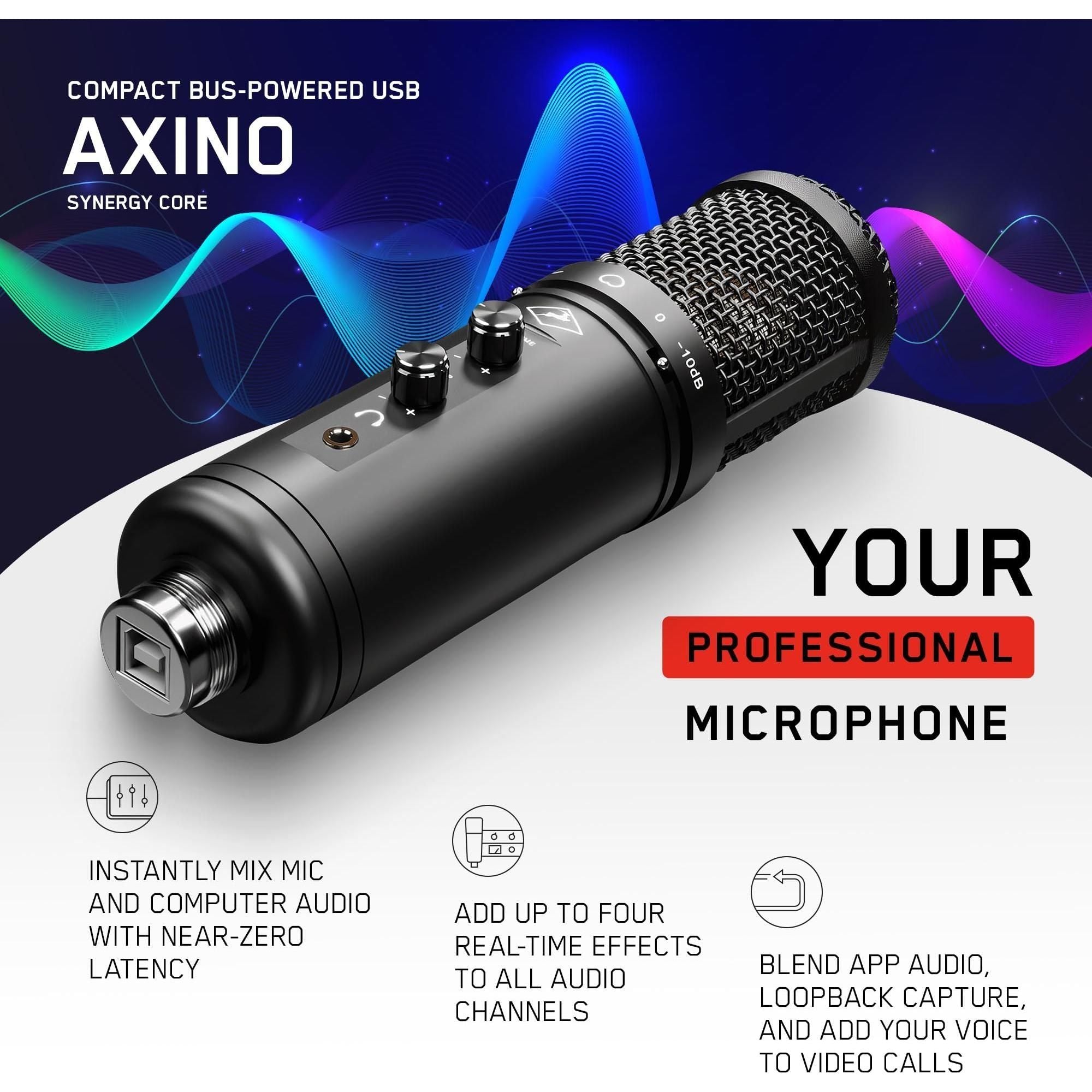 Antelope Audio Axino Synergy Core, Podcast Microphone, All-in-One Large Diaphragm USB Vocal Microphone with Onboard Emulations and Effects, Condenser Mic + Audio Interface