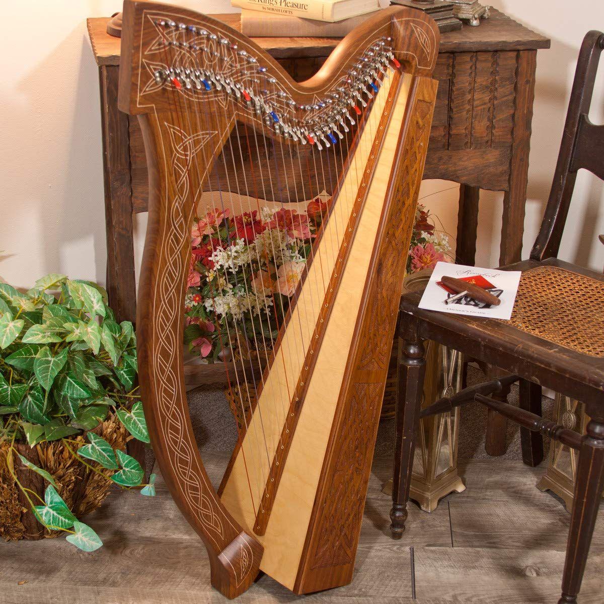 Roosebeck Minstrel Harp 29-String w/Full Chelby Levers - Knotwork