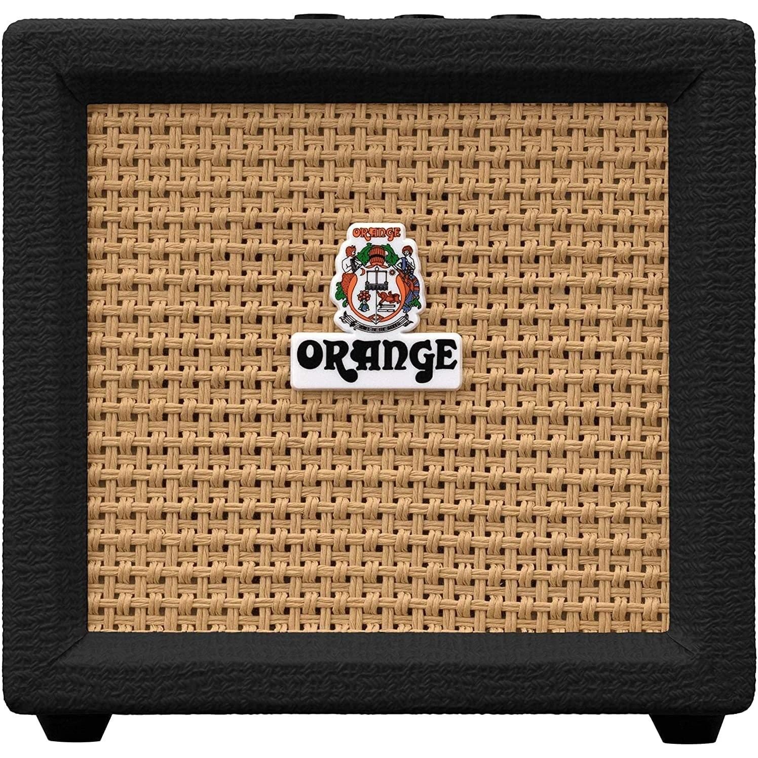 Orange Amplification Crush Mini 3-Watt Battery Powered Guitar Combo Amplifier (Black) Bundle w/ 2 Batteries & Liquid Audio Polishing Cloth (4 Items)