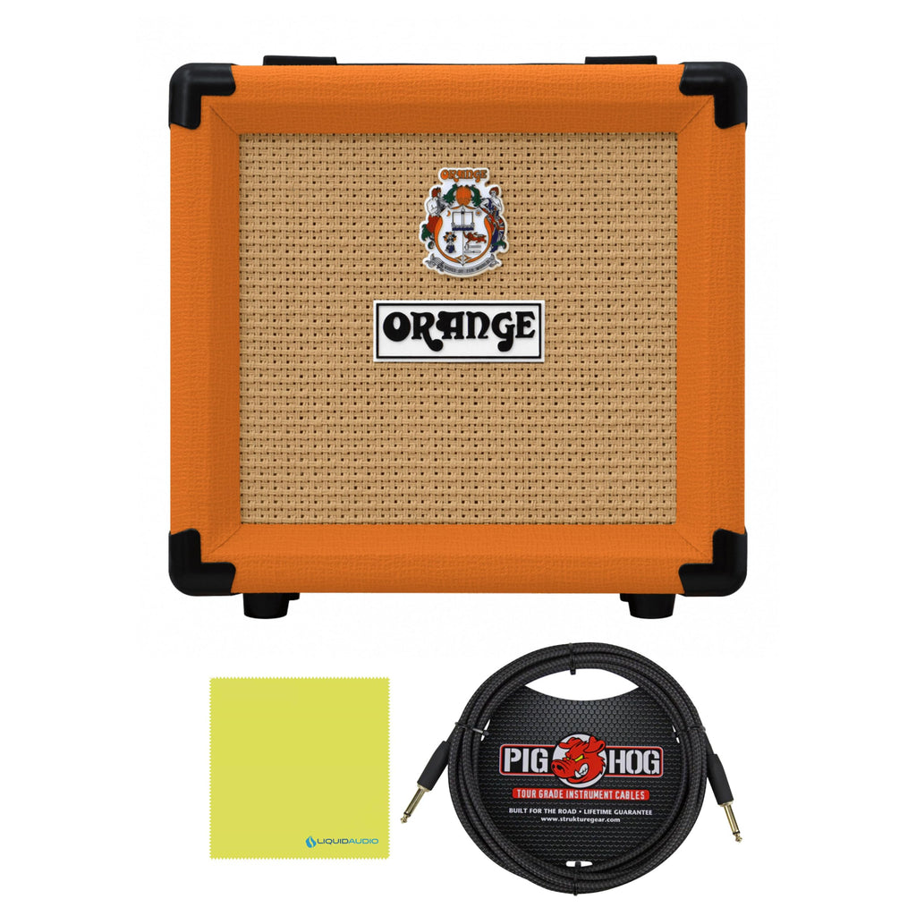 Orange Amps PPC108 1x8 Closed Back Speaker Cabinet (Orange) Bundle with 10ft Pig Hog 