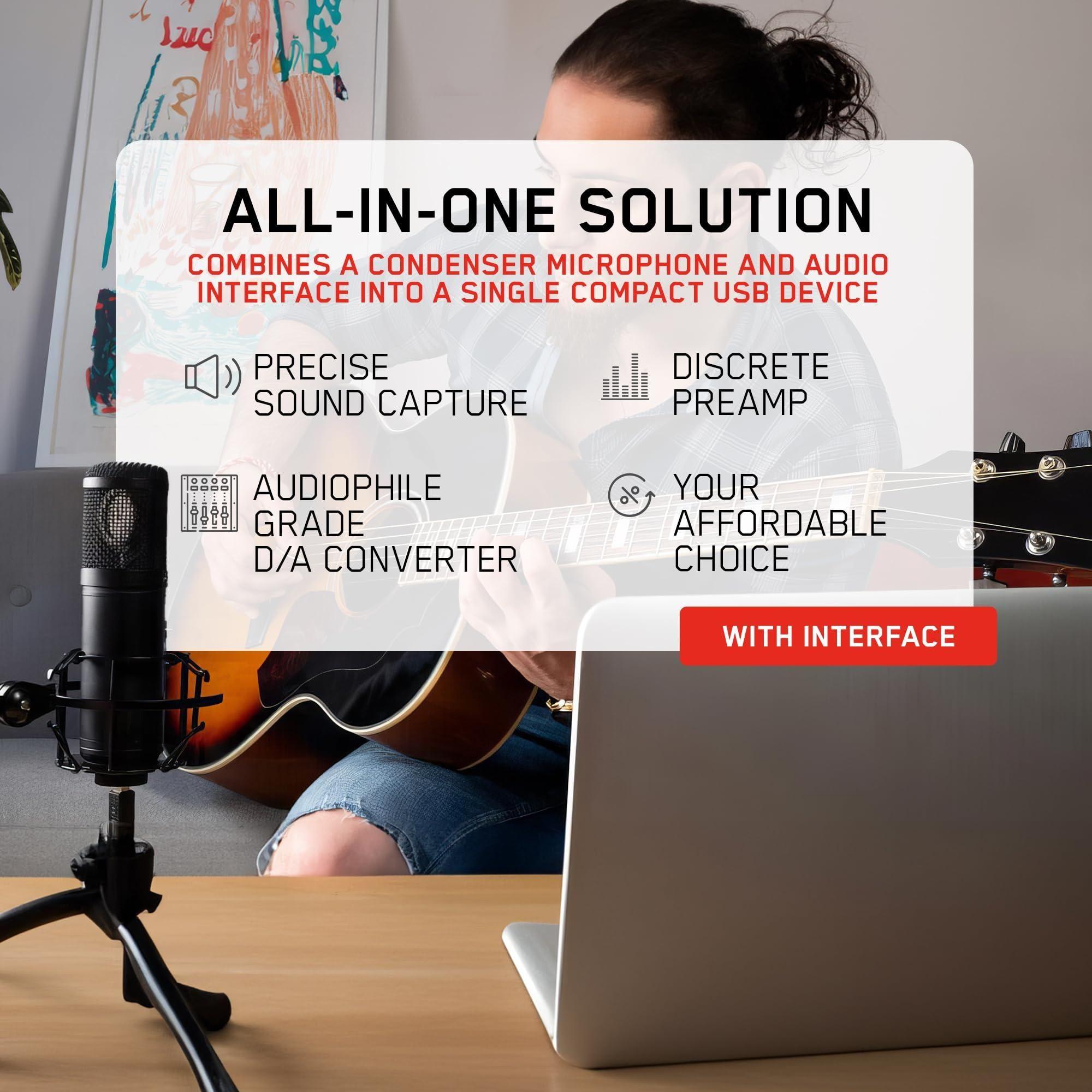 Antelope Audio Axino Synergy Core, Podcast Microphone, All-in-One Large Diaphragm USB Vocal Microphone with Onboard Emulations and Effects, Condenser Mic + Audio Interface