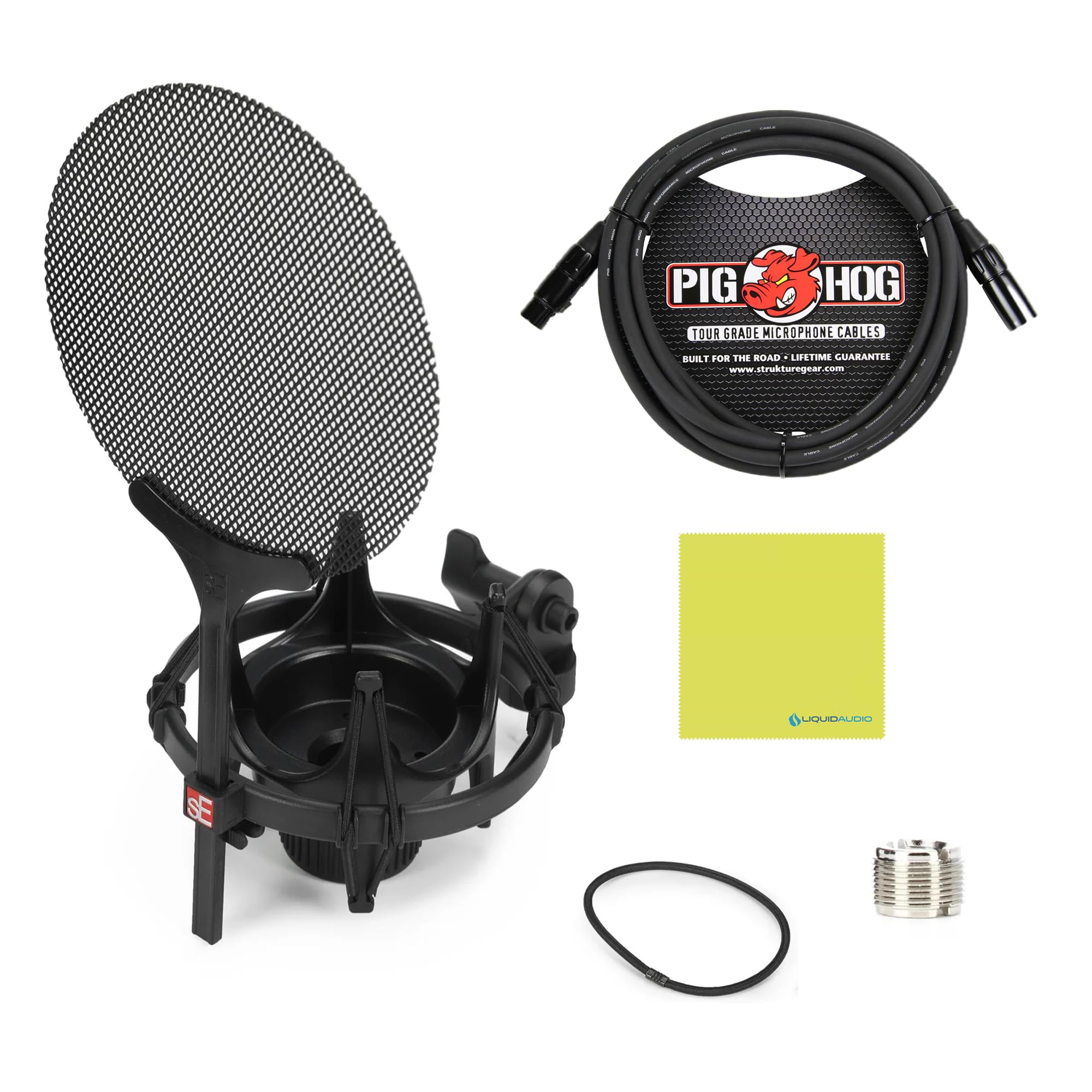 Liquid Audio sE Electronics sE2200 Large-diaphragm Condenser Microphone Bundle w/Pig Hog PHM10 8mm Mic Cable Polishing Cloth