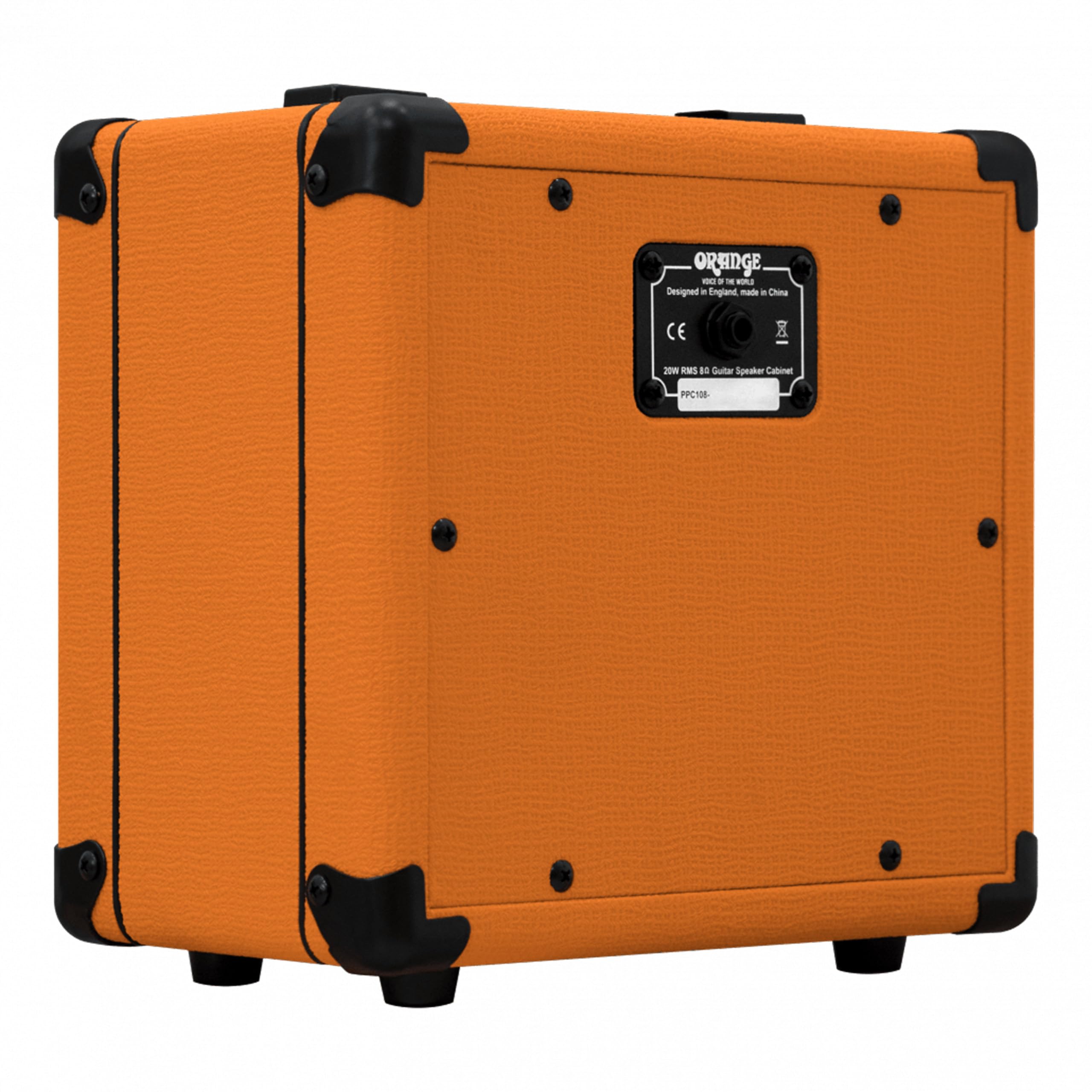 Orange Amps PPC108 1x8 Closed Back Speaker Cabinet (Orange) Bundle with 10ft Pig Hog "Black Woven" Instrument Cable and Instrument Polishing Cloth