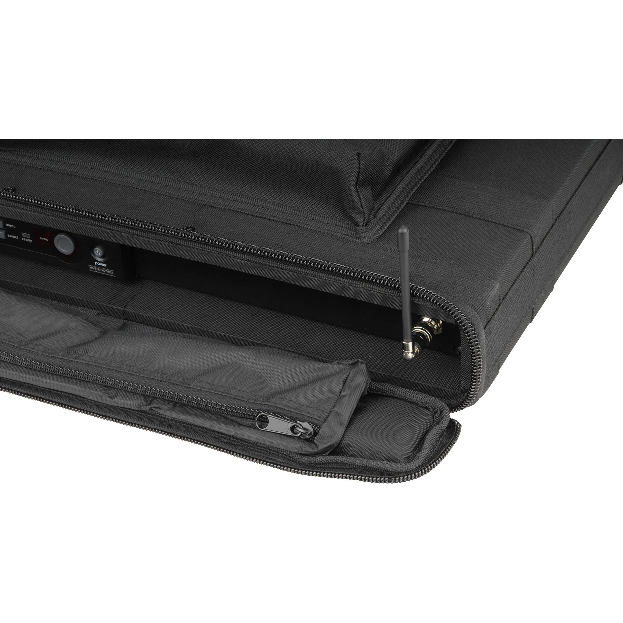 SKB Cases 1U Series Soft Rack Case with Steel Rails, Heavy Duty Zippers, Outer Pocket, and Shoulder Straps, For Wireless Microphone Systems and Pre-Amps