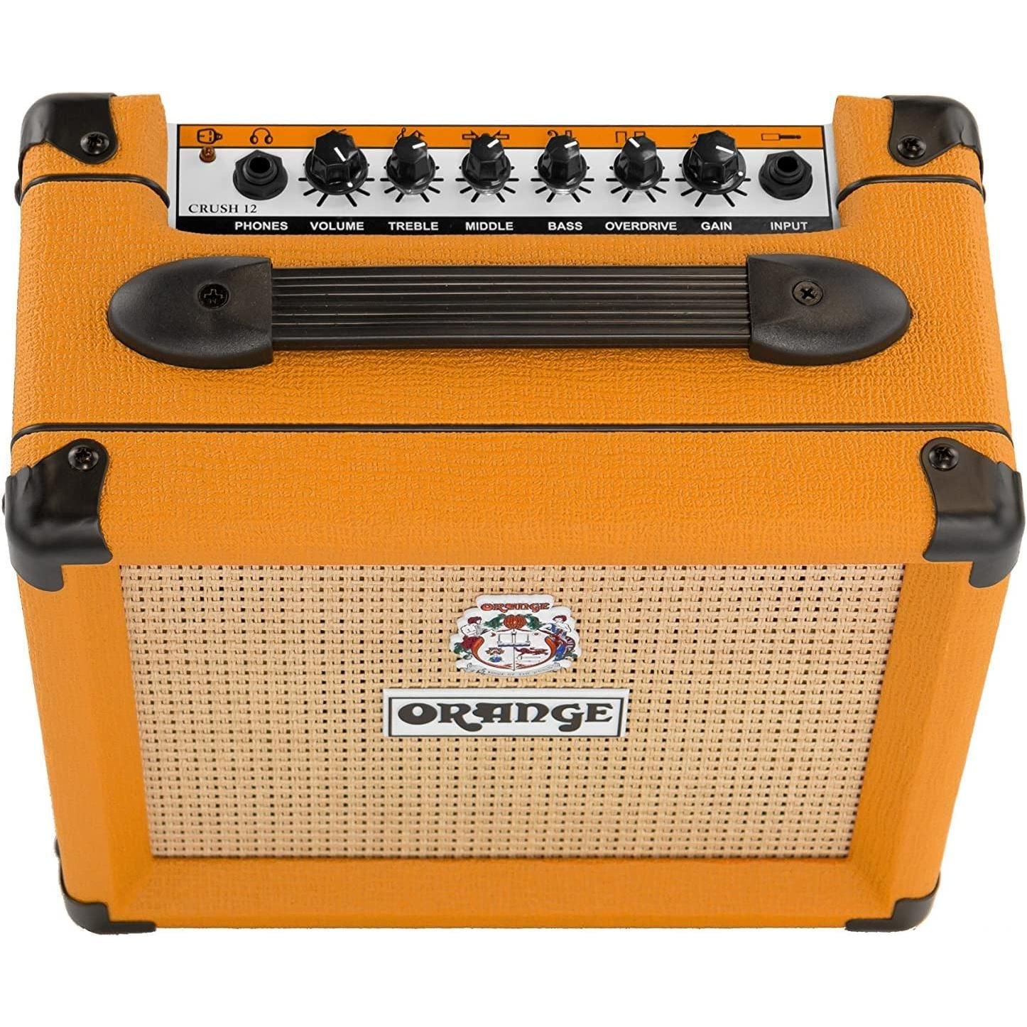 Orange Crush 12 12W 1x6 Guitar Combo Amp Bundle w/Pig Hog Woven Instrument Cable, Power Cable and Liquid Audio Polishing Cloth (3 Items)