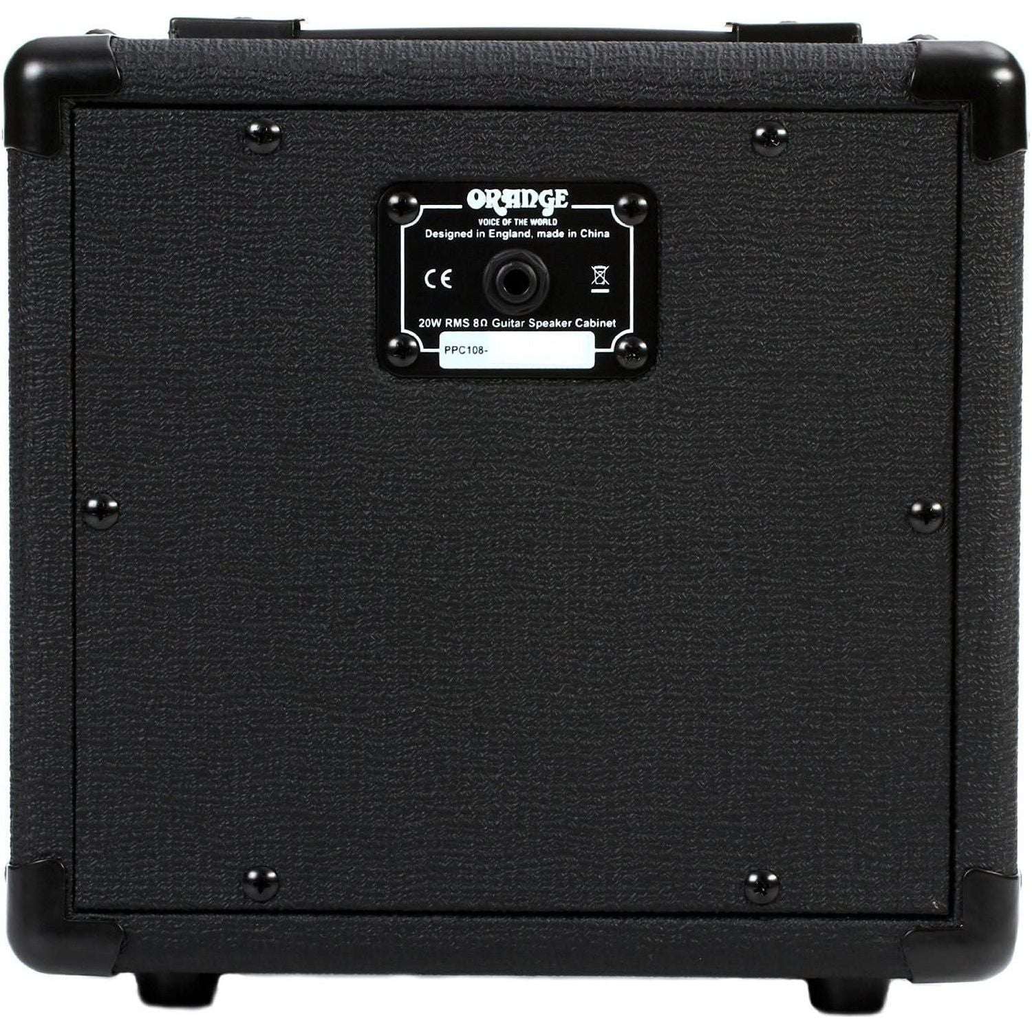 Orange Amp Micro Dark Terror MD20 Hybrid Amp Head Mini Stack Combo Bundle with PPC108 1x8 in Black Speaker Cabinet, Pig Hog Woven Guitar Cable 10ft, Speaker Cable and Liquid Audio Polishing Cloth