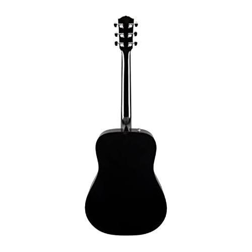 Fender Acoustic Guitar, with 2-Year Warranty, CD-60 Dreadnought V3 Classic Design with Rounded Walnut Fingerboard and Alloy Steel Strings, Glossed Black Finish, Spruce Top, Includes Hard-Shell Case