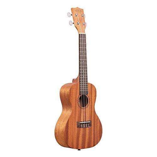 Kala Brand Music 15C Satin Mahogany Concert Ukulele Bundle with Bag, Tuner, Strap, and Strings (KA-15C-BNDL2006), Light Mahogany Stain