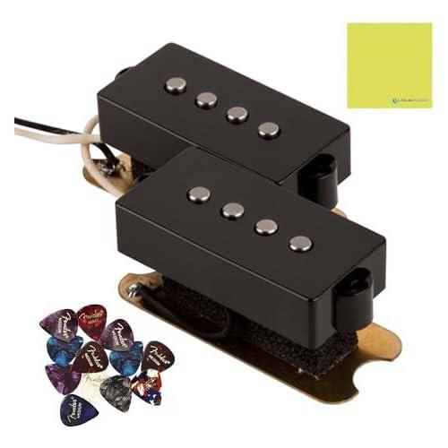 Fender Pure Vintage Design '62 Precision Bass® Pickups Bundle w/ 12x Picks and Liquid Audio Polishing Cloth