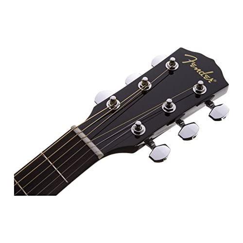 Fender Acoustic Guitar, with 2-Year Warranty, CD-60 Dreadnought V3 Classic Design with Rounded Walnut Fingerboard and Alloy Steel Strings, Glossed Black Finish, Spruce Top, Includes Hard-Shell Case