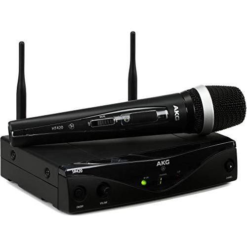 AKG Pro Audio WMS420 Headworn Set Band A Wireless Microphone System with SR420 Stationary Receiver, P420 Pocket Transmitter, Headworn Microphone