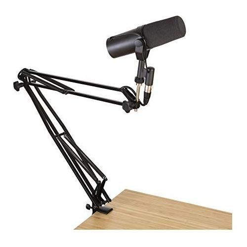 Gator Frameworks Deluxe Desk-Mounted Broadcast Microphone Boom Stand For Podcasts & Recording; Integrated XLR Cable (GFWBCBM3000)