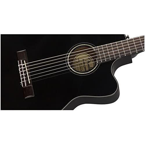 Fender CN-140SCE Thinline Concert Nylon String Acoustic Guitar, with 2-Year Warranty, Natural, with Case