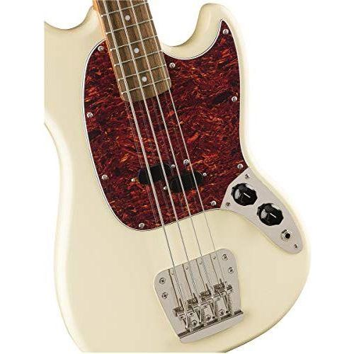 Squier Classic Vibe 60s Mustang Bass, Olympic White, Laurel Fingerboard