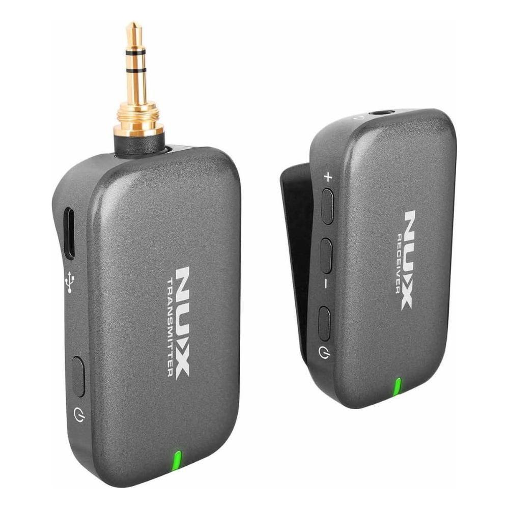 Liquid Audio NUX B-7PSM 5.8 GHz Wireless in-Ear Monitoring System Bundle w/ 2X Strukture S6P48 Woven Right Angle Patch Cables, 12x Picks Polishing Cloth