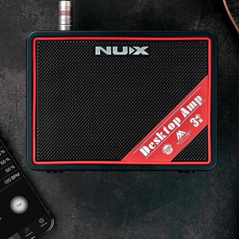 NUX Mighty Lite MKII Portable Desktop Modeling Guitar Amplifier Bundle w/12x Guitar Picks and Liquid Audio Polishing Cloth