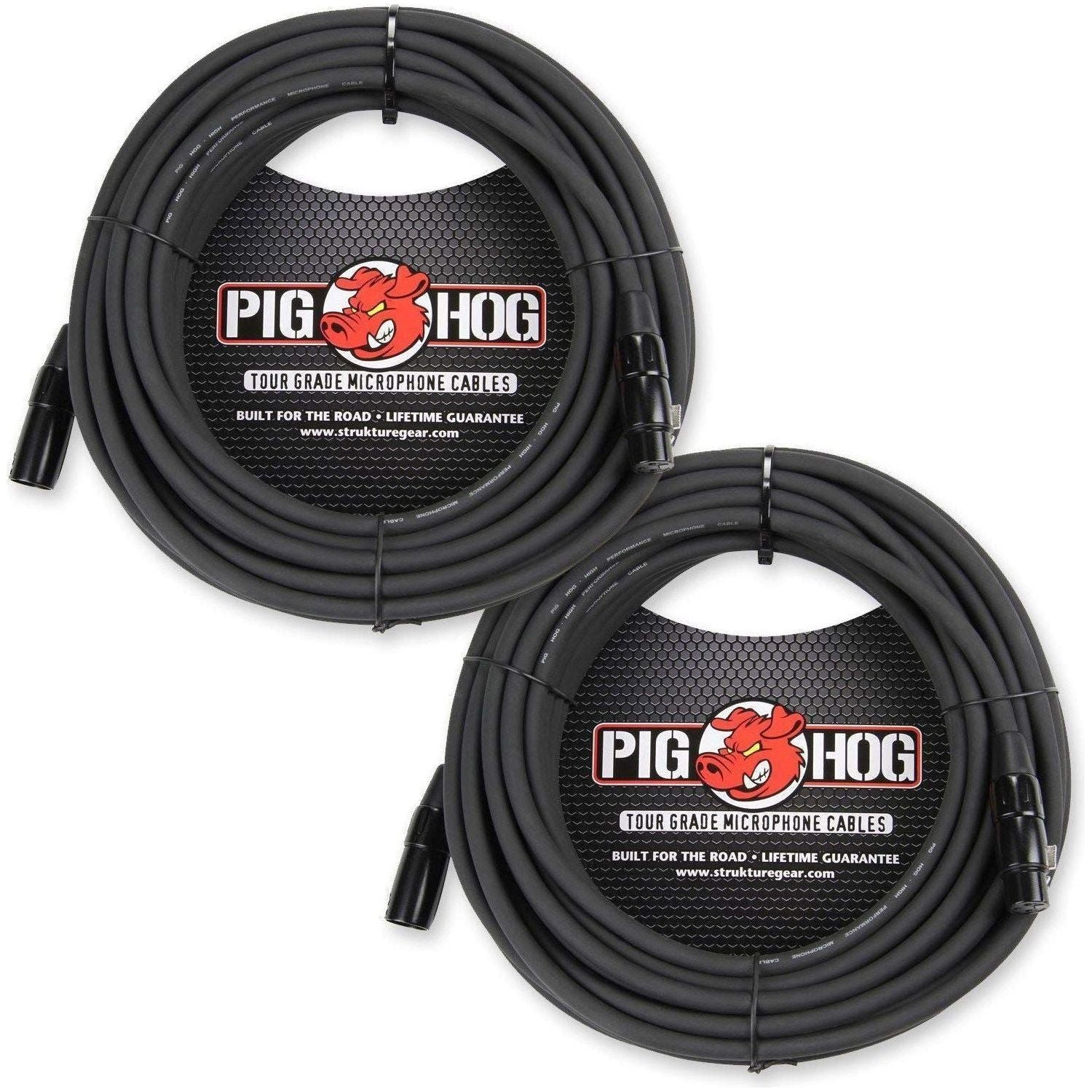 Pig Hog PHM50 8mm Tour Grade XLR Mic Cable - 50ft (2 Pack)